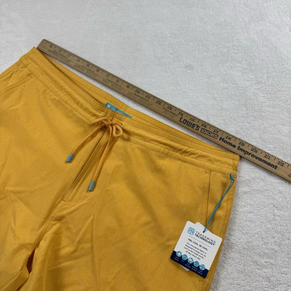 Tori Richard Swim Trunk Shorts 38 Yellow Trade wind Tech Hidden Print 4 Way ST